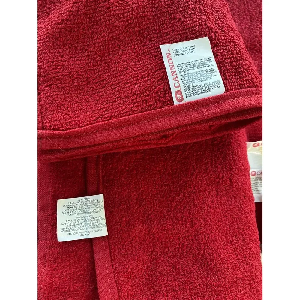 Christmas Towel Set by Cannon Vintage Red & Green Cotton Decorative Novelty XMas